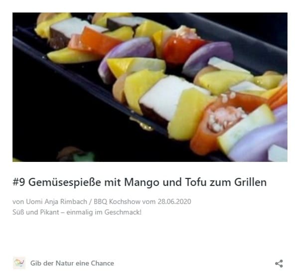 Gemüsespieße mit Mango und Tofu
