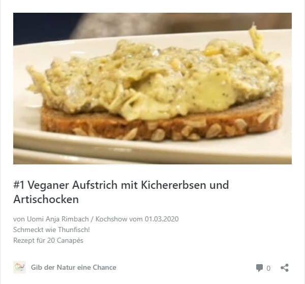 veganer Aufstrich mit Kichererbsen und Artischocken