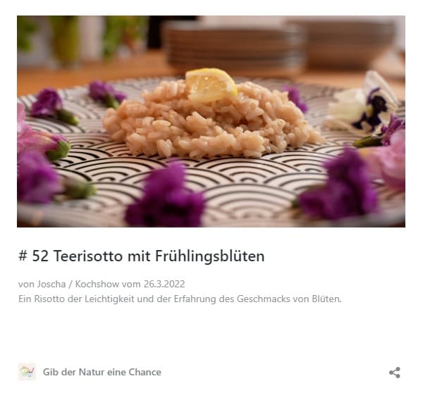 #52 Teerisotto mit Frühlingsblüten