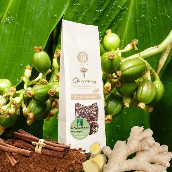 Shiriing Tee mit grünem Kaffee Lebensfreude