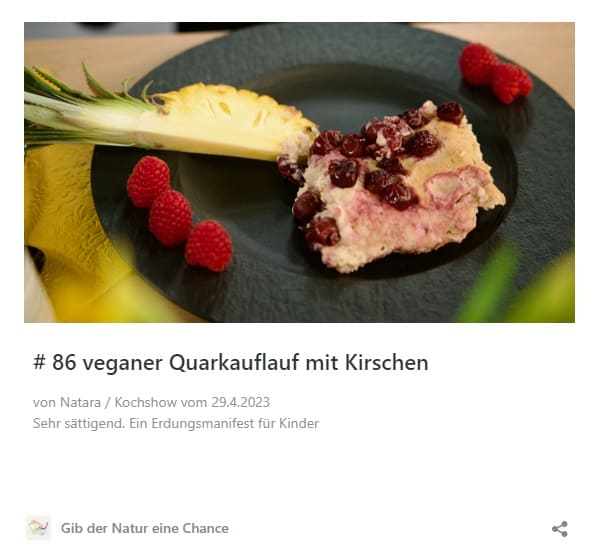 # 86 veganer Quarkauflauf mit Kirschen